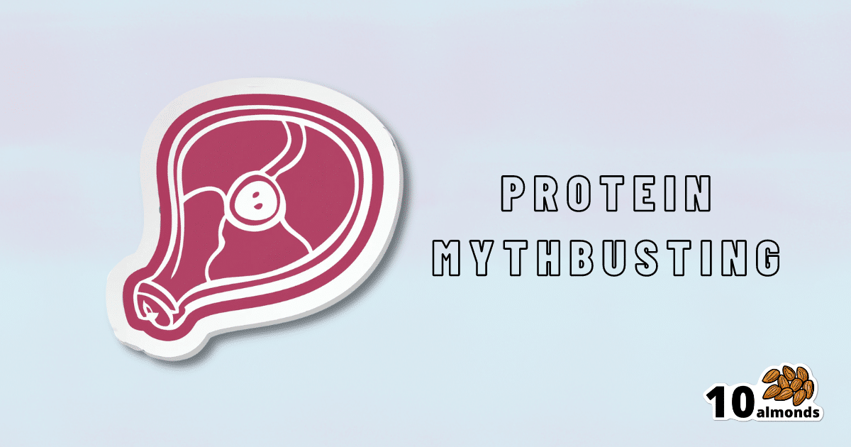 A sticker debunking the protein myth.