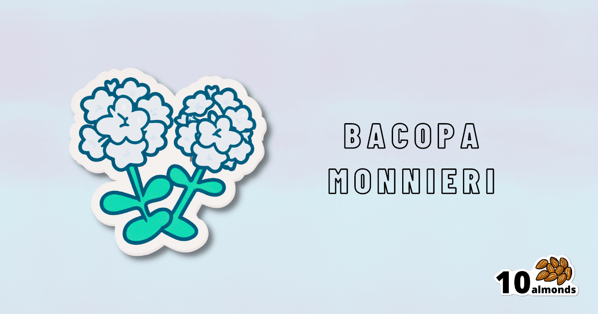 A well-evidenced cognitive enhancer sticker featuring the words bacopa monnieri.