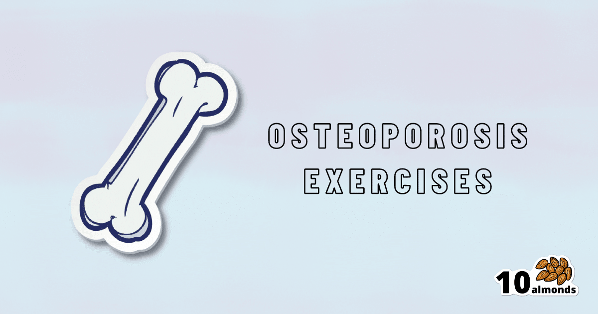 A dog bone with osteoporosis exercises written on it.