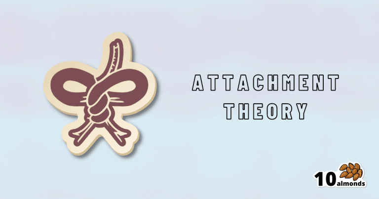 The logo for attachment theory, showcasing its relationship essence, is displayed on a blue background.