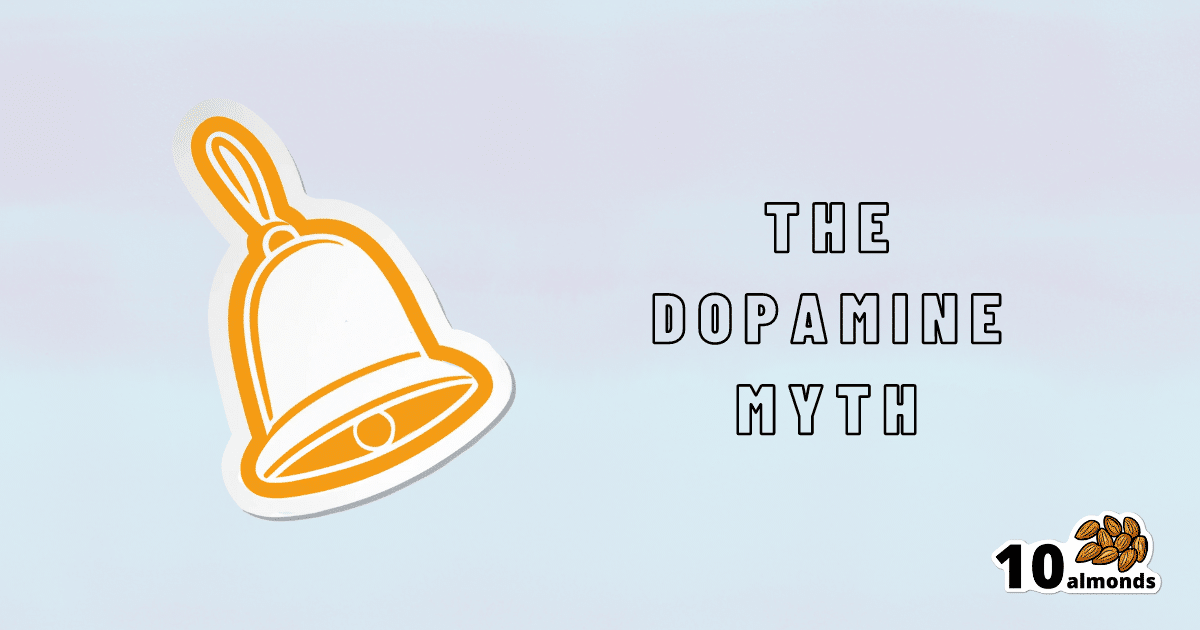 The dopamine myth sticker on a blue background challenges popular beliefs surrounding the neurotransmitter.