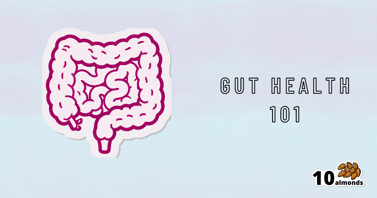 A sticker promoting gut health with the words "gut health 101" on it.