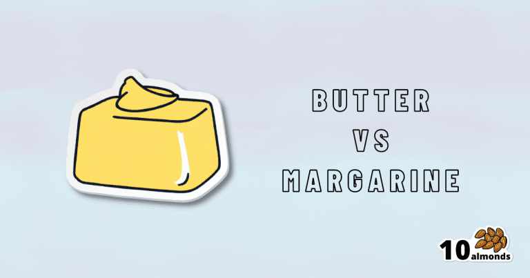 Sticker comparing margarine and butter.