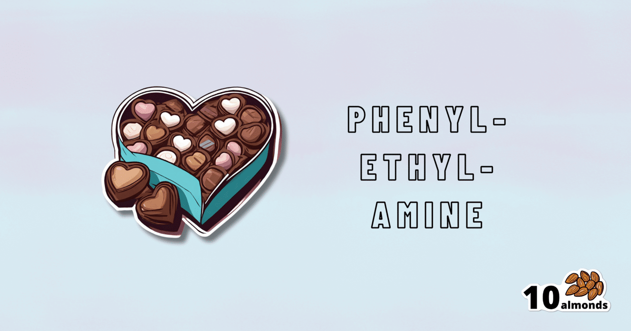 A heart shaped sticker featuring the words prevyl - ethyl - amine, symbolizing the powerful connection created by the Love Drug.